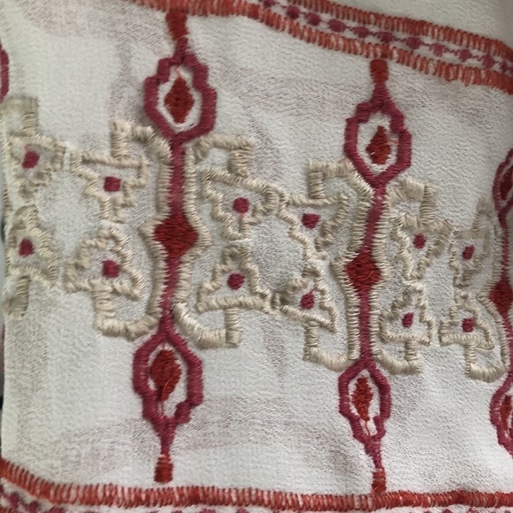 Anthropologie’s Willow & Clay Long Sleeve Blouse Embroidery Size M Bow Tie Top - Picture 9 of 11